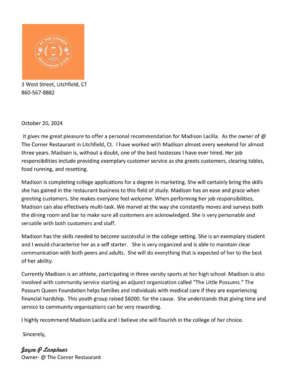 Letter of Recommendation pdf